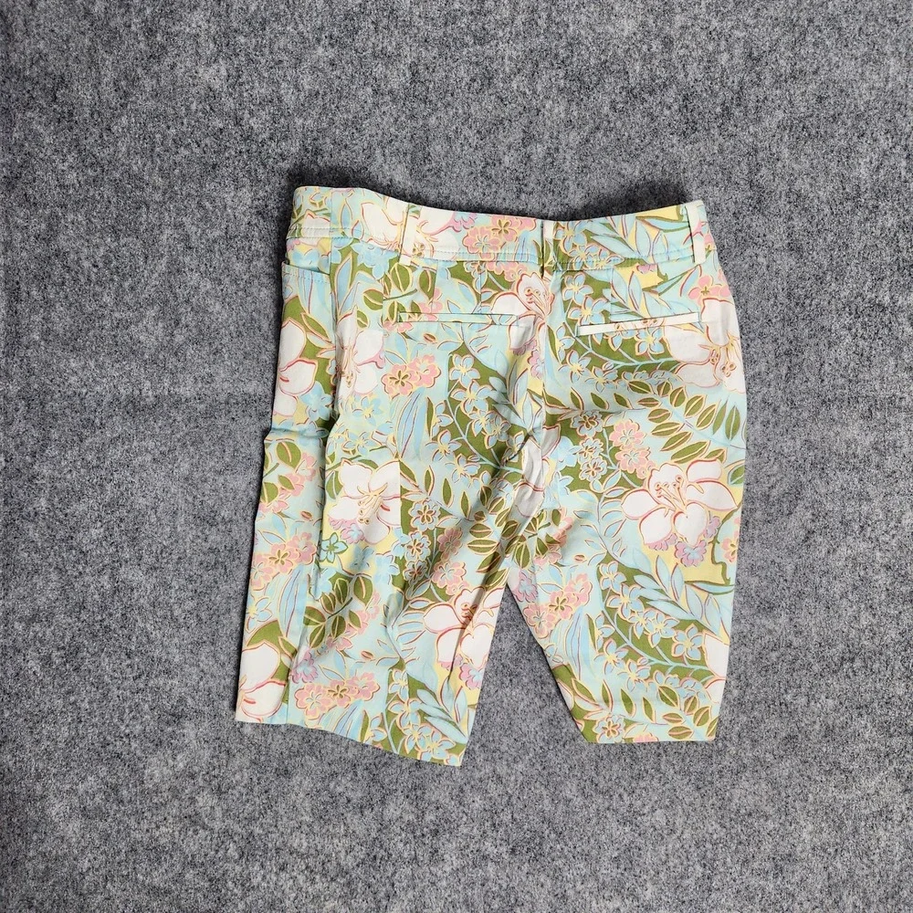 Talbots Perfect Shorts Women 4P 30W 9 I Petite Multicolor‎ Floral Print Flowers - Picture 2 of 6